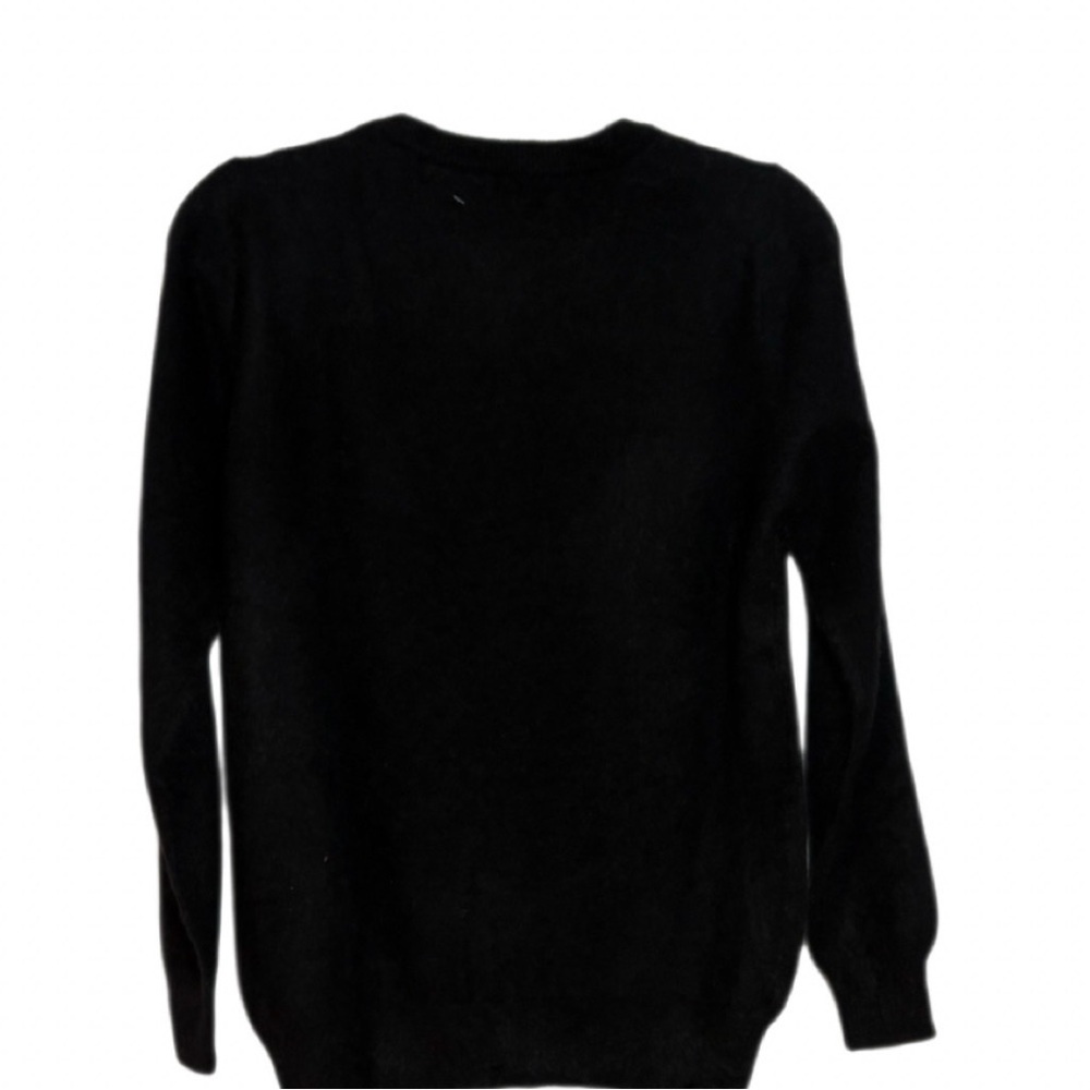Black 100% Mink Cashmere Cardigan Button Front Classic Lightweight Sweater NWT - Picture 6 of 9